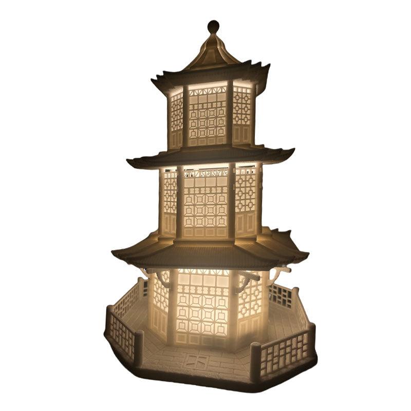 Chinese-style attic architecture Bedside night lamp desktop decoration niche style atmosphere lamp birthday gift - Antinsky3d