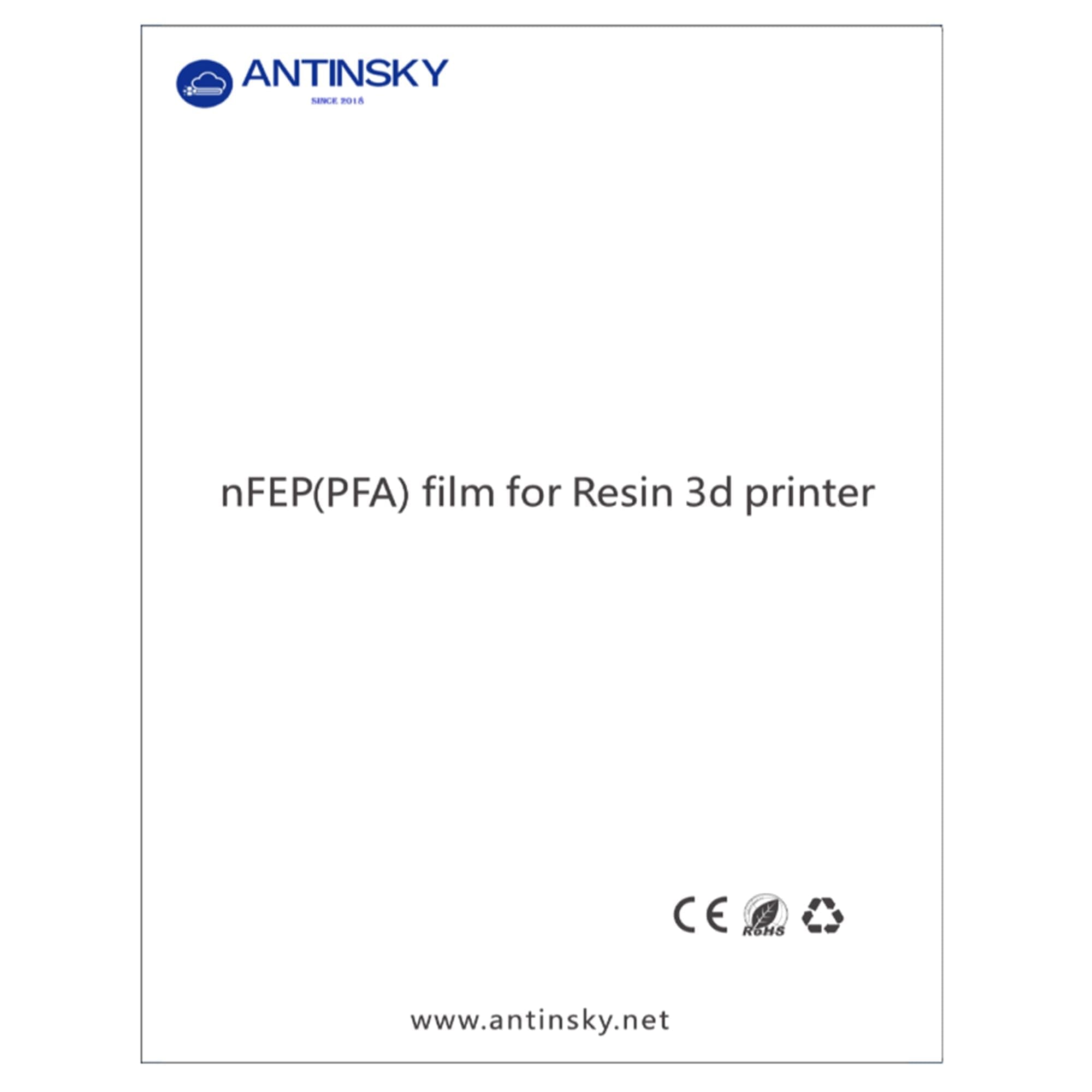 Antinsky nFEP Film 220 * 310mm 1pc PFA Release Film Improve Printing Success Rate for LCD Resin 3D Printer Phrozen Sonic Mighty 8k, 8ks etc. Upgraded from FEP