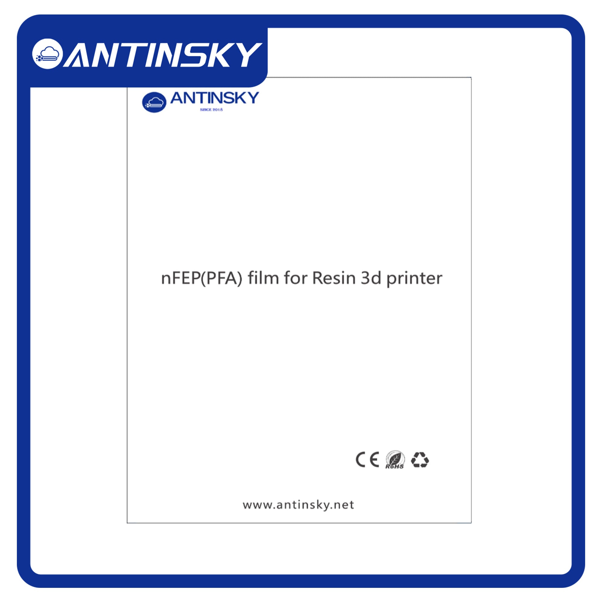 Antinsky nFEP Film 220 * 310mm 1pc PFA Release Film Improve Printing Success Rate for LCD Resin 3D Printer Phrozen Sonic Mighty 8k, 8ks etc. Upgraded from FEP