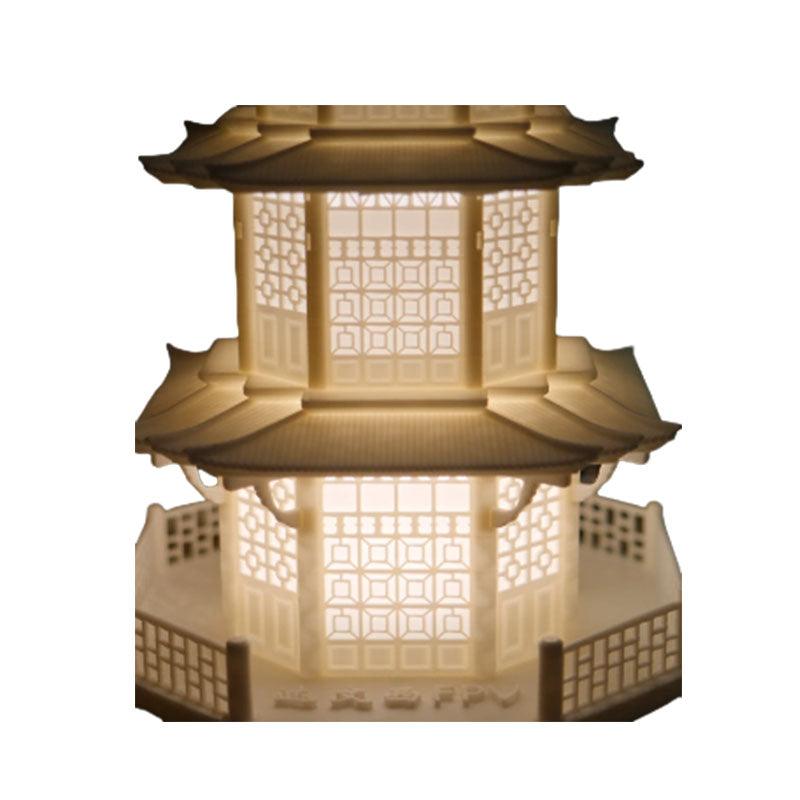 Chinese-style attic architecture Bedside night lamp desktop decoration niche style atmosphere lamp birthday gift - Antinsky3d