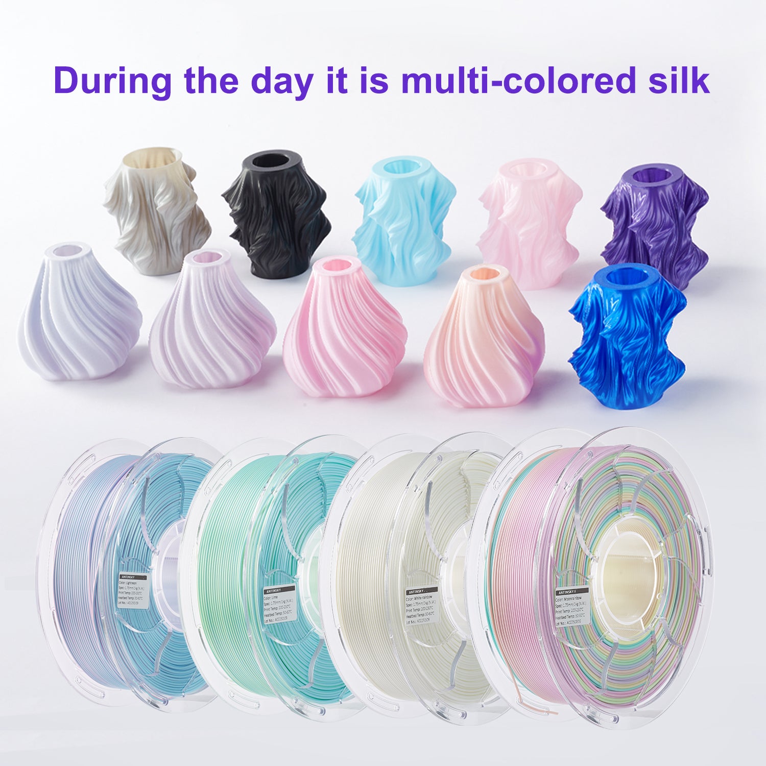 ANTINSKY PLA Silk 3D Filament Luminous