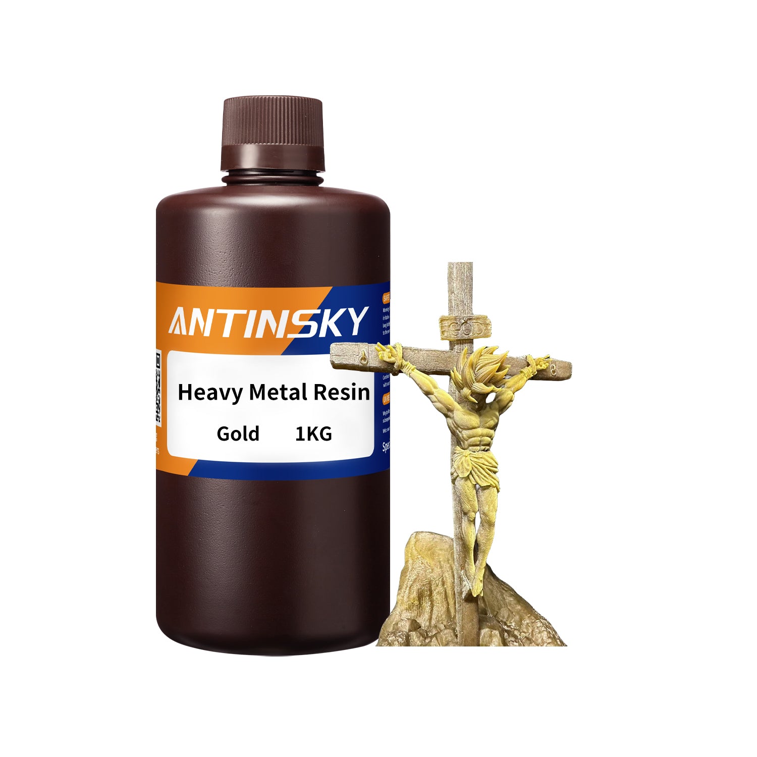 Antinsky Heavy Metal Resin 3D Printer UV-Curing Resin 405nm Photopolymer for LCD/DLP High Precision Low Shrinkage Fast Curing Epic Feeling Unique Metallic 1KG
