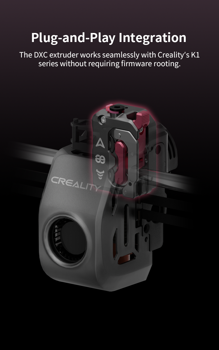 Creality x Phaetus DXC Extruder Helical Gears Dual-drive System Open Cooling for Creality K1 SE/K1C/K1/K1 Max Smart Filament Break Detection Plug and Play 3D Printer Extruder Head Accessories