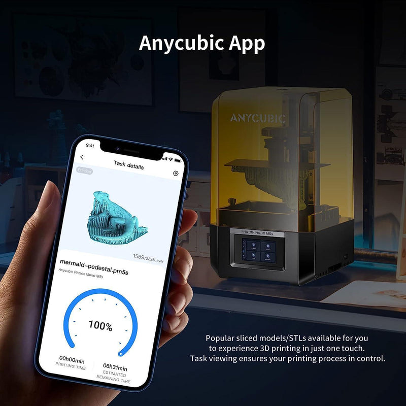 ANYCUBIC Photon Mono M5s 12K Resin 3D Printer, with Smart Leveling-Free, 3X  Faster Printing Speed, 10.1 Monochrome LCD Screen, Printing Size of 7.87