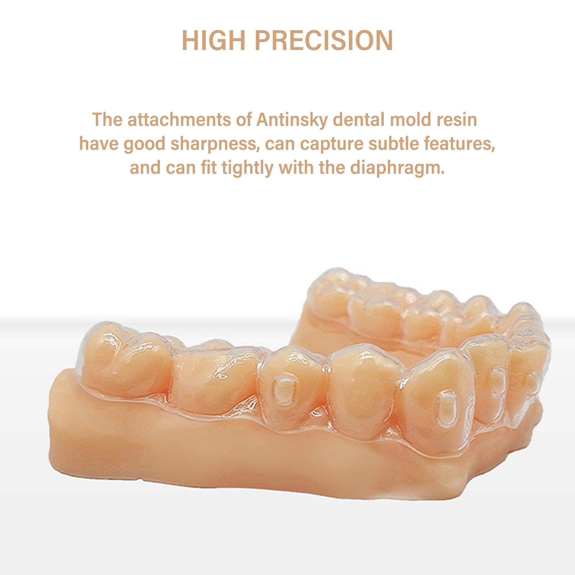 Antinsky Dental Mold Resin Dental Model Crown and Bridge Model, Orthodontic Model, Implant Model DLP LCD UV-Curing 405nm 3D Resin Printer 130°C Heat Resistance High Precision High Hardness Beige 1kg