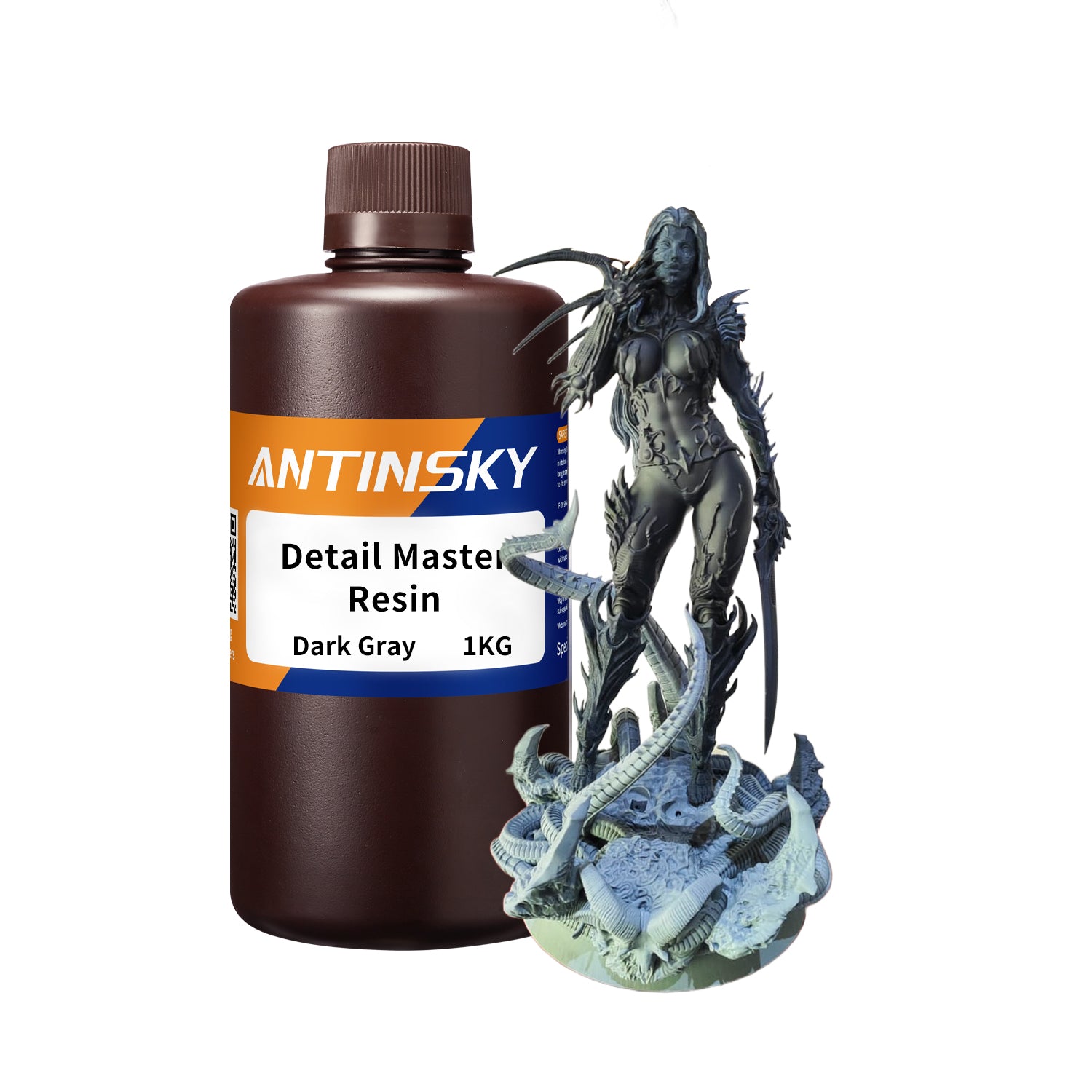 Antinsky Detail Master Resin for UV-Curing 405nm 3D Printer Resin for LCD DLP Standard Photopolymer High Precision Low Shrinkage High Speed Curing High Elongation 1KG