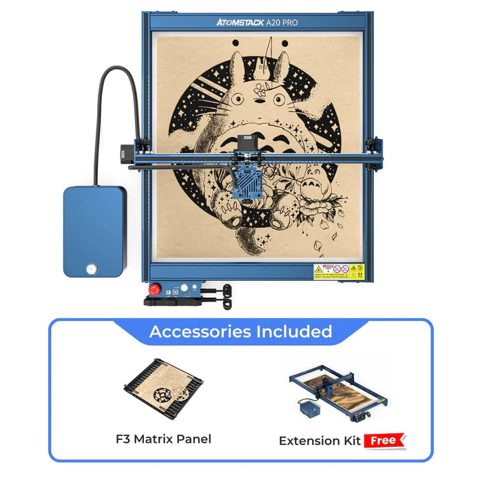 AtomStack A20 Pro Laser Engraver 130W Cutting Machine with F30 Pro Air Assist Kit