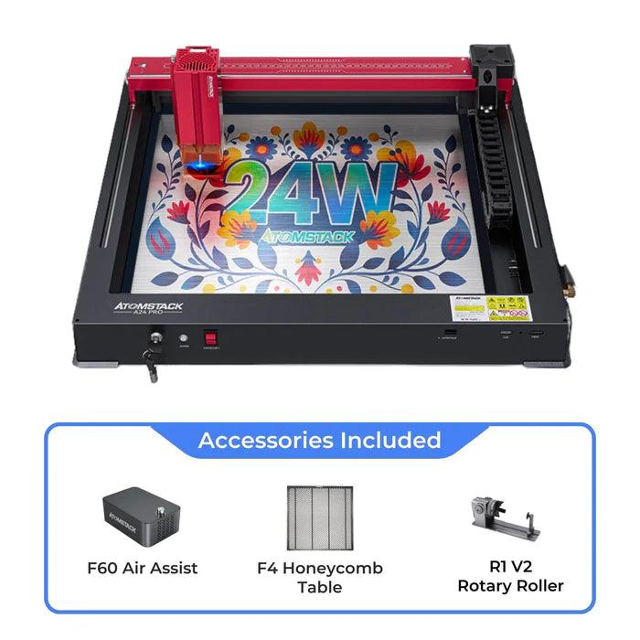 AtomStack A24 Pro Optical Power 24W Laser Engraver Unibody Frame No Assembly Required - Antinsky3d