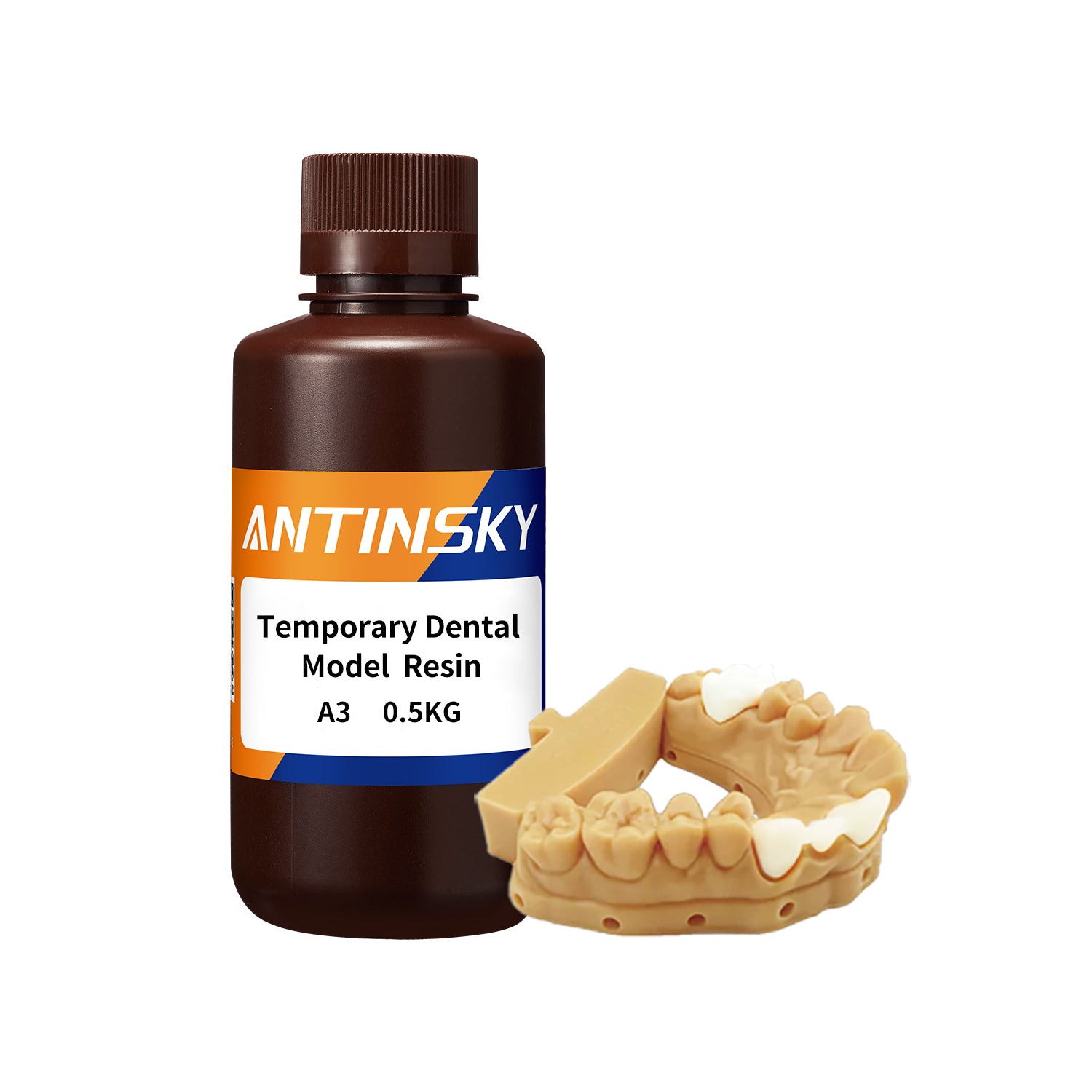 Antinsky Temporary Dental Model Resin for DLP LCD 3D Printer Resin 405nm High Precision High Hardness Fast Cure Time Teeth Textured Appearance Teeth Color 500g