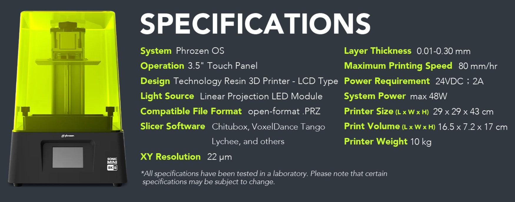 Phrozen Sonic MINI 8K S resin 3D printer 7.1 "8K screen desktop grade 22um resin printer - Antinsky3d