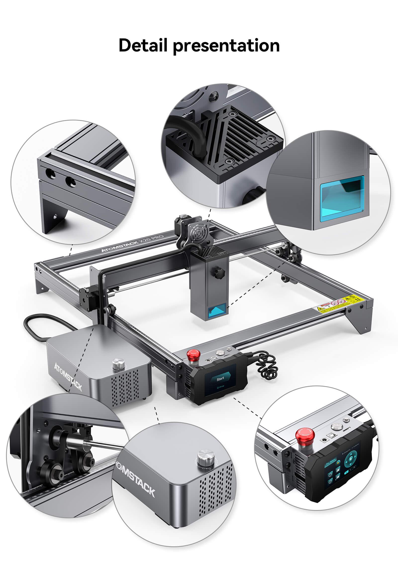 Atomstack X20 Pro 130W Quad-Laser Engraving And Cutting Machine Built-In Air Assist System - Antinsky3d