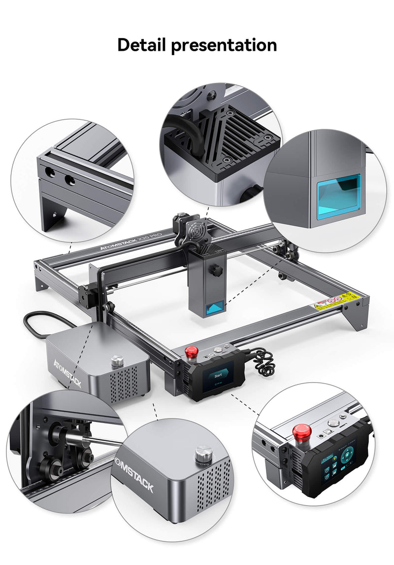 Atomstack X20 Pro 130W Quad-Laser Engraving And Cutting Machine Built-In Air Assist System