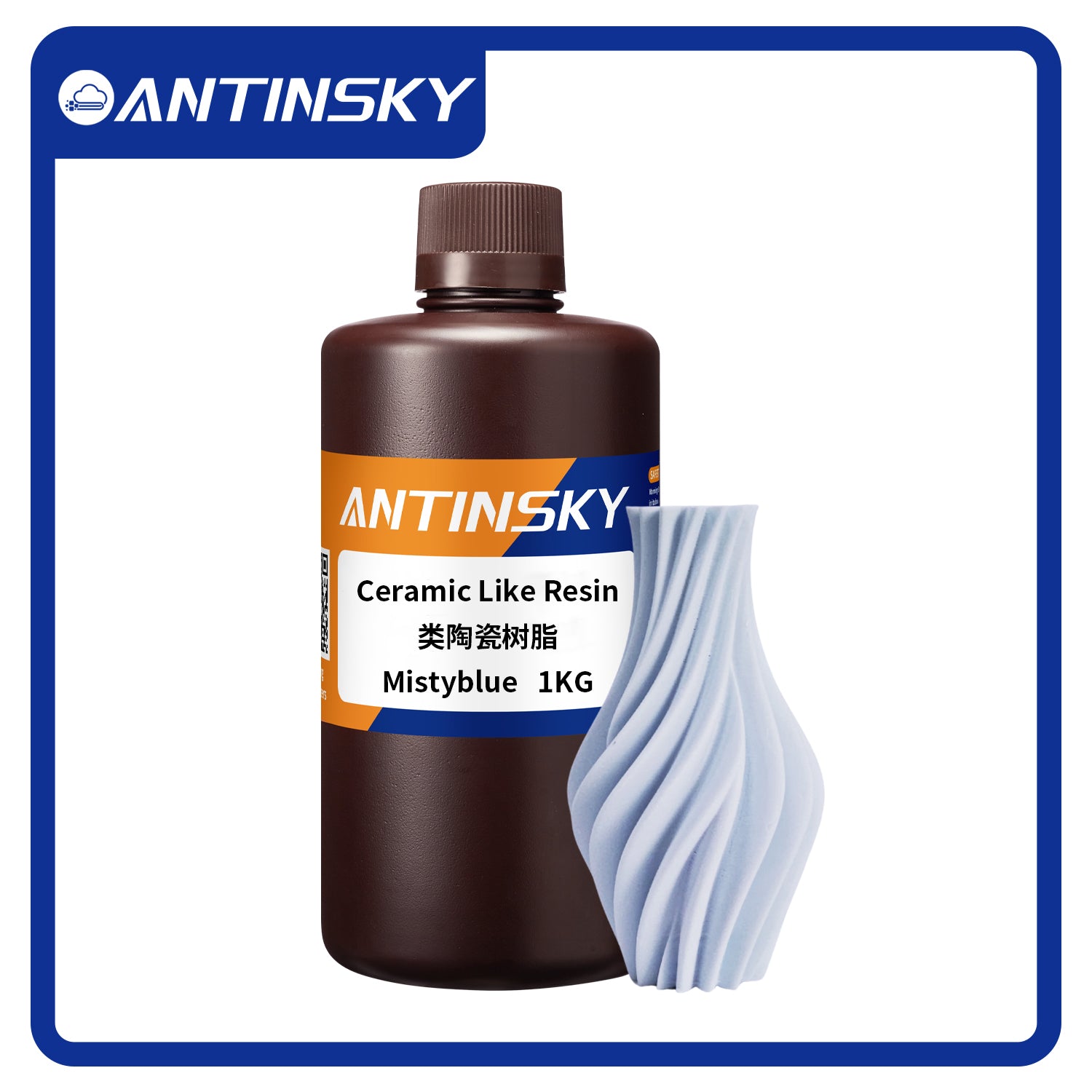 Antinsky Ceramic Like Resin for DLP LCD 3D Printer Resin UV-Curing 405nm 290°C Heat Resistance High Activity High Precision Low Shrinkage White 1kg