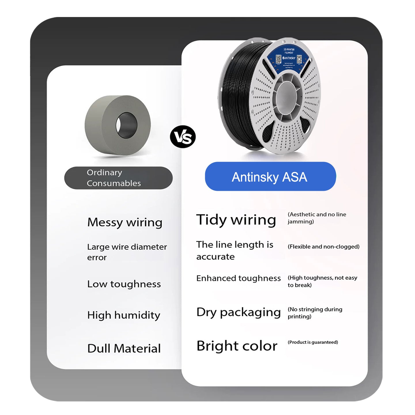 ANTINSKY ASA 3D Filament 1KG