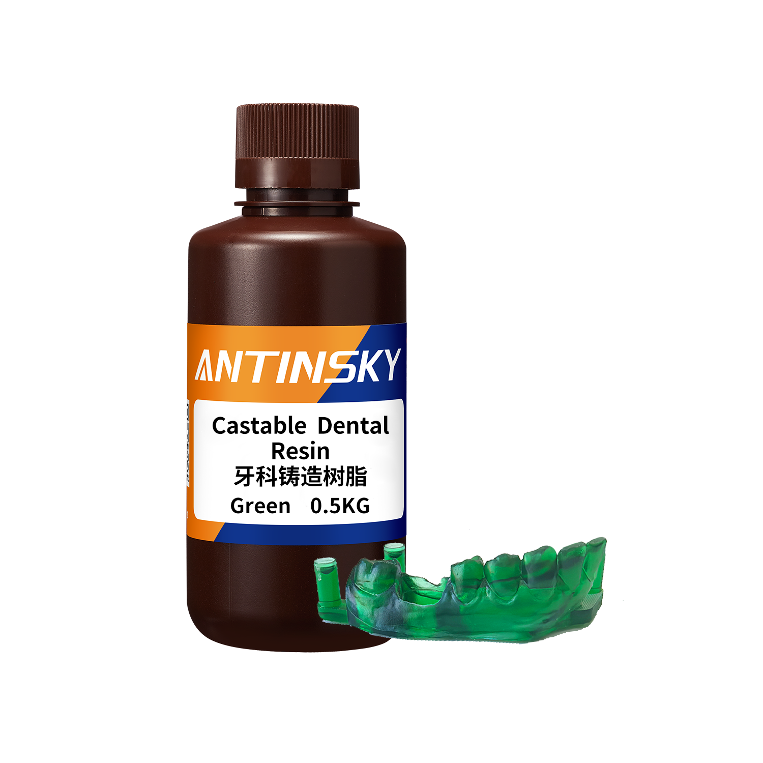 ANTINSKY Résine dentaire coulable Vert 0.5KG