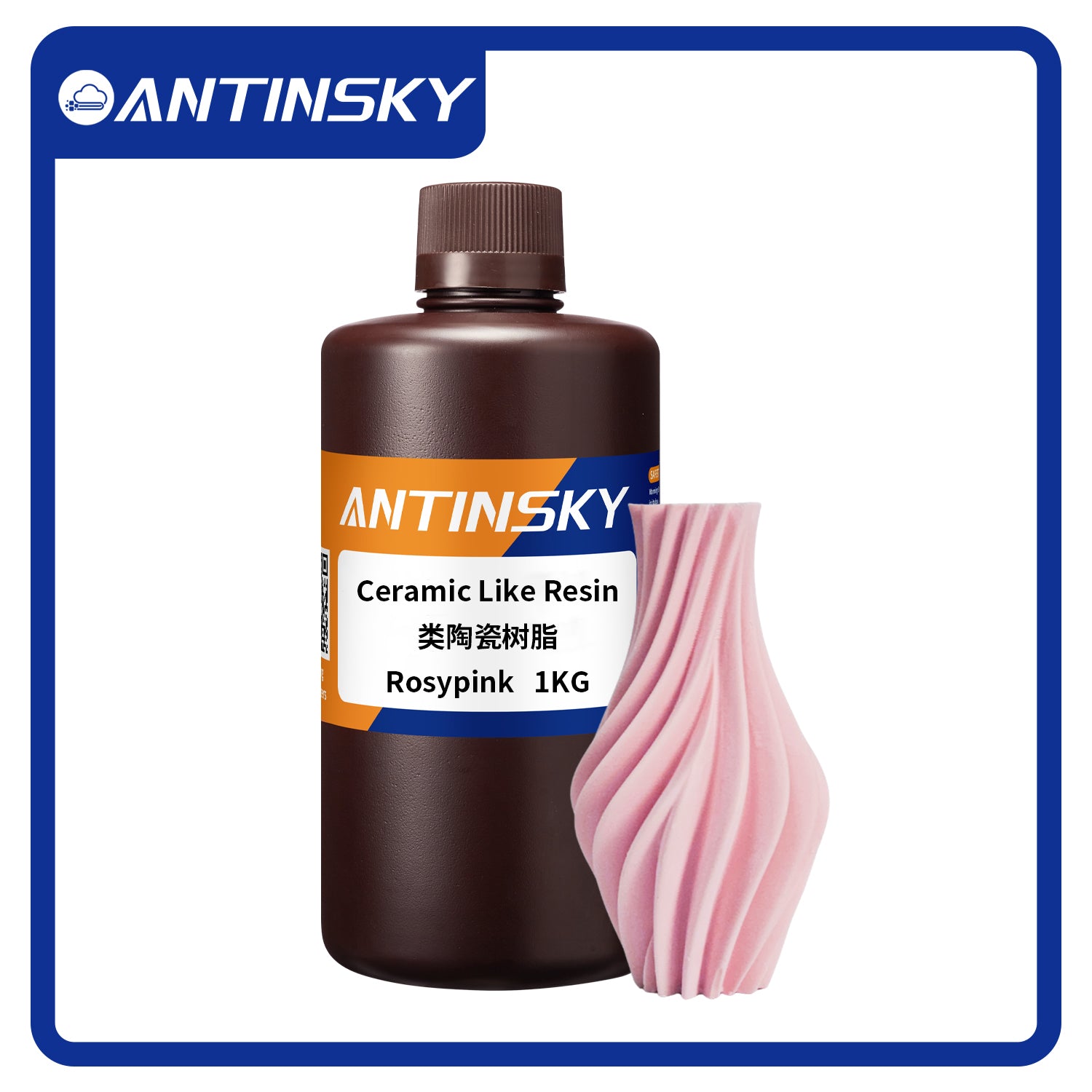 Antinsky Ceramic Like Resin for DLP LCD 3D Printer Resin UV-Curing 405nm 290°C Heat Resistance High Activity High Precision Low Shrinkage White 1kg