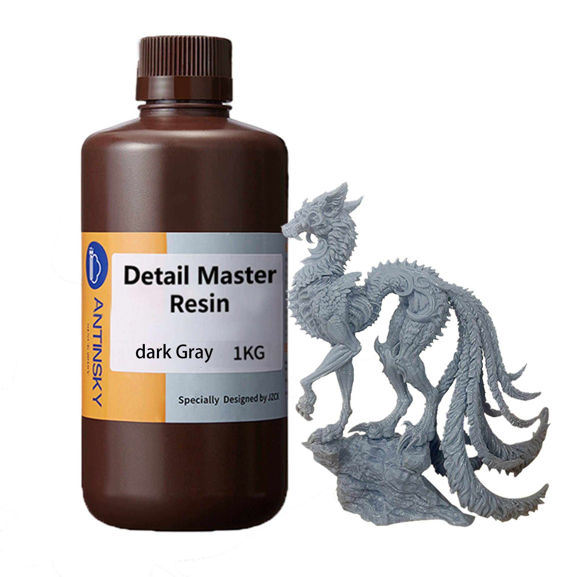 Antinsky Detail Master Resin for UV-Curing 405nm 3D Printer Resin for LCD DLP Standard Photopolymer High Precision Low Shrinkage High Speed Curing High Elongation 1KG