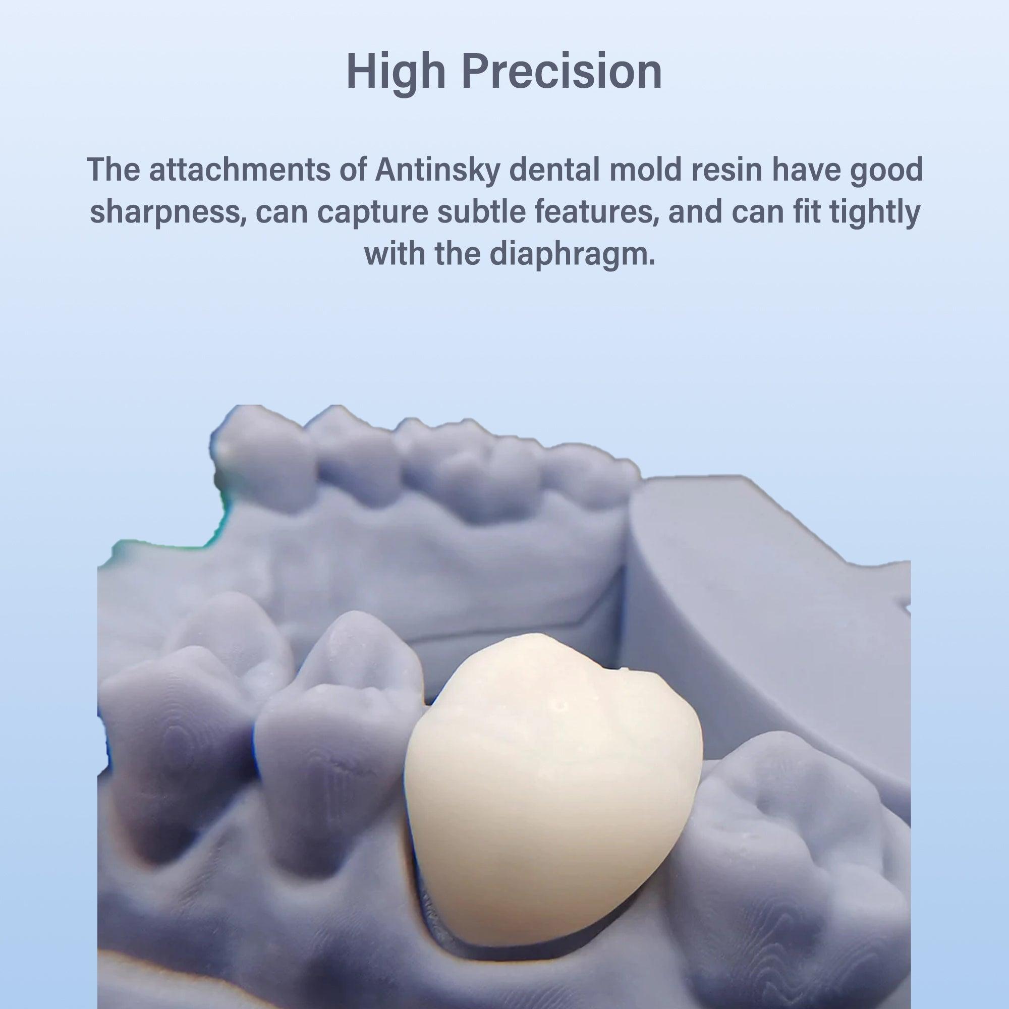 Antinsky Temporary Dental Model Resin for DLP LCD 3D Printer Resin 405nm High Precision High Hardness Fast Cure Time Teeth Textured Appearance Teeth Color 500g