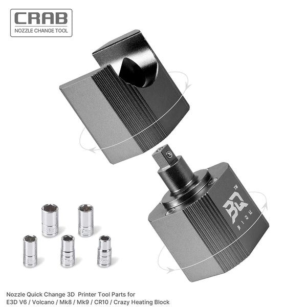 BIQU CRAB Nozzle Change Tool 6-10MM Nozzle Wrench For E3D V6 Volcano MK8 MK9 CR10 Heat Block 3D Printer Parts