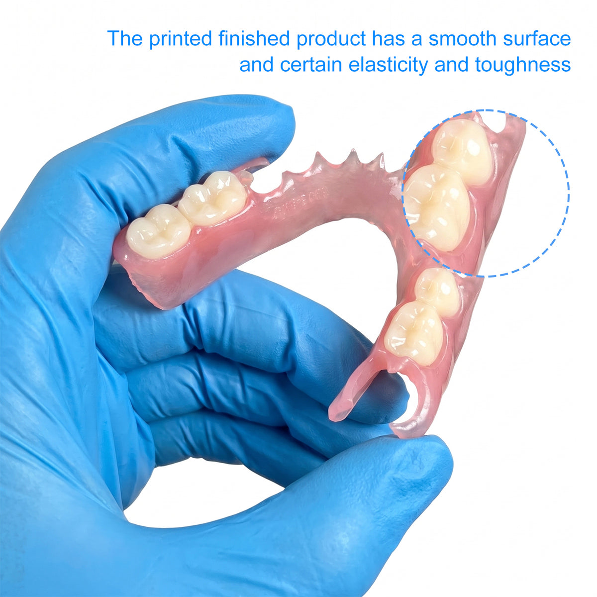 Flex Denture Base Resin smooth surface with elasticity and toughness