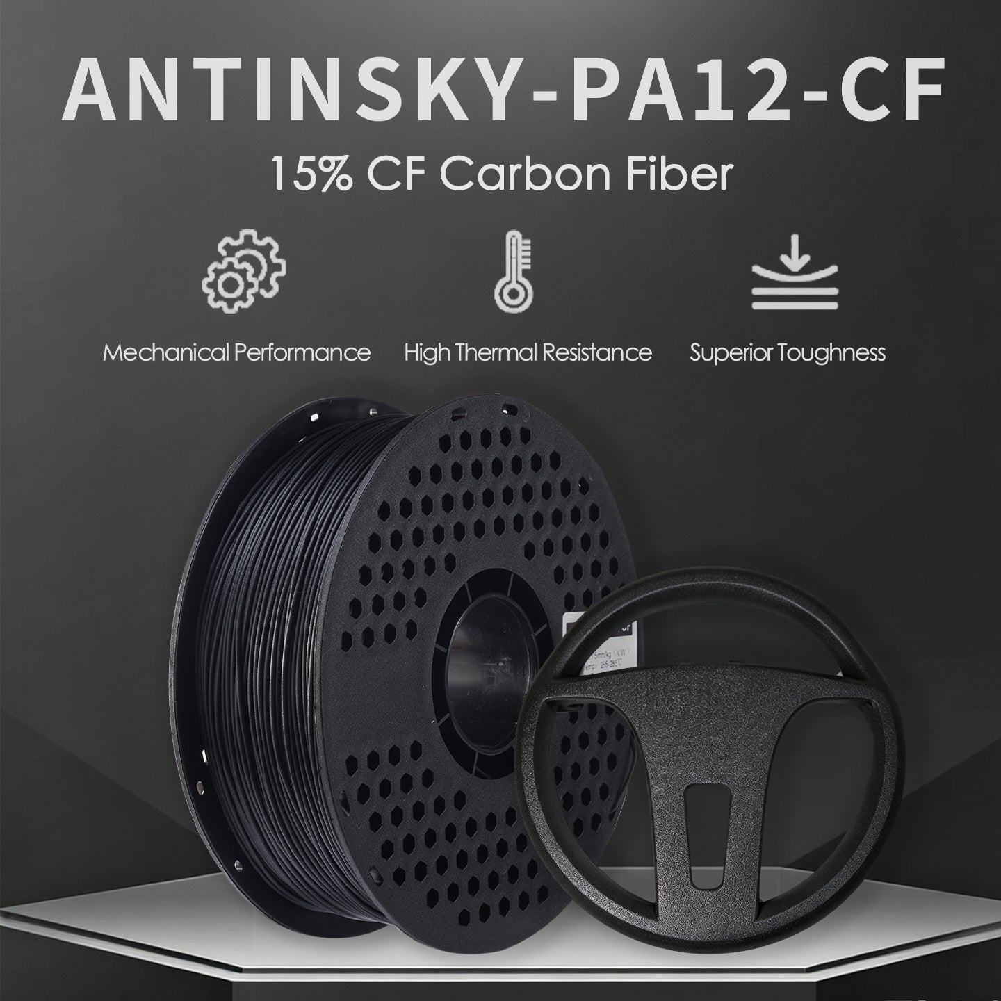 ANTINSKY PA12-CF 3D Filament 1KG