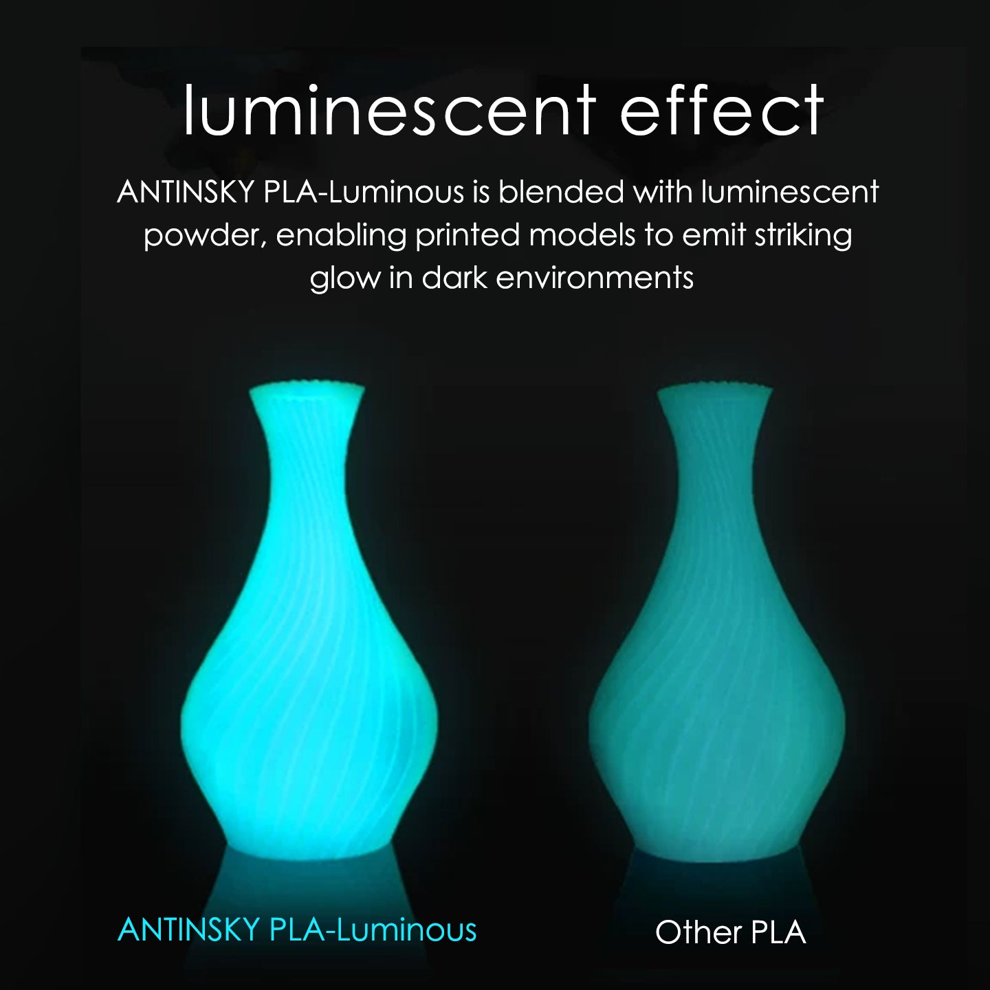 ANTINSKY PLA Luminous 3D Filament 1KG