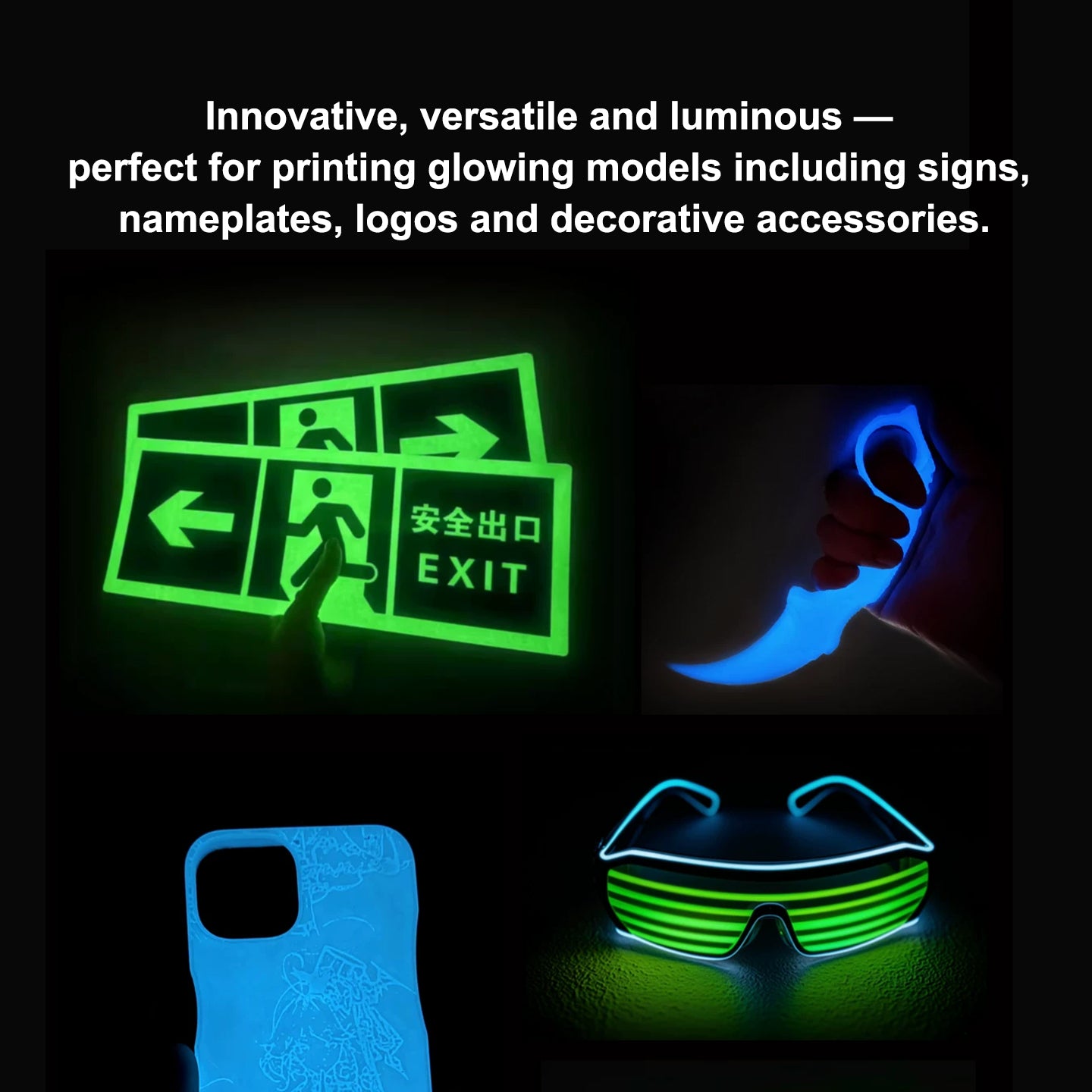ANTINSKY PLA Luminous 3D Filament 1KG