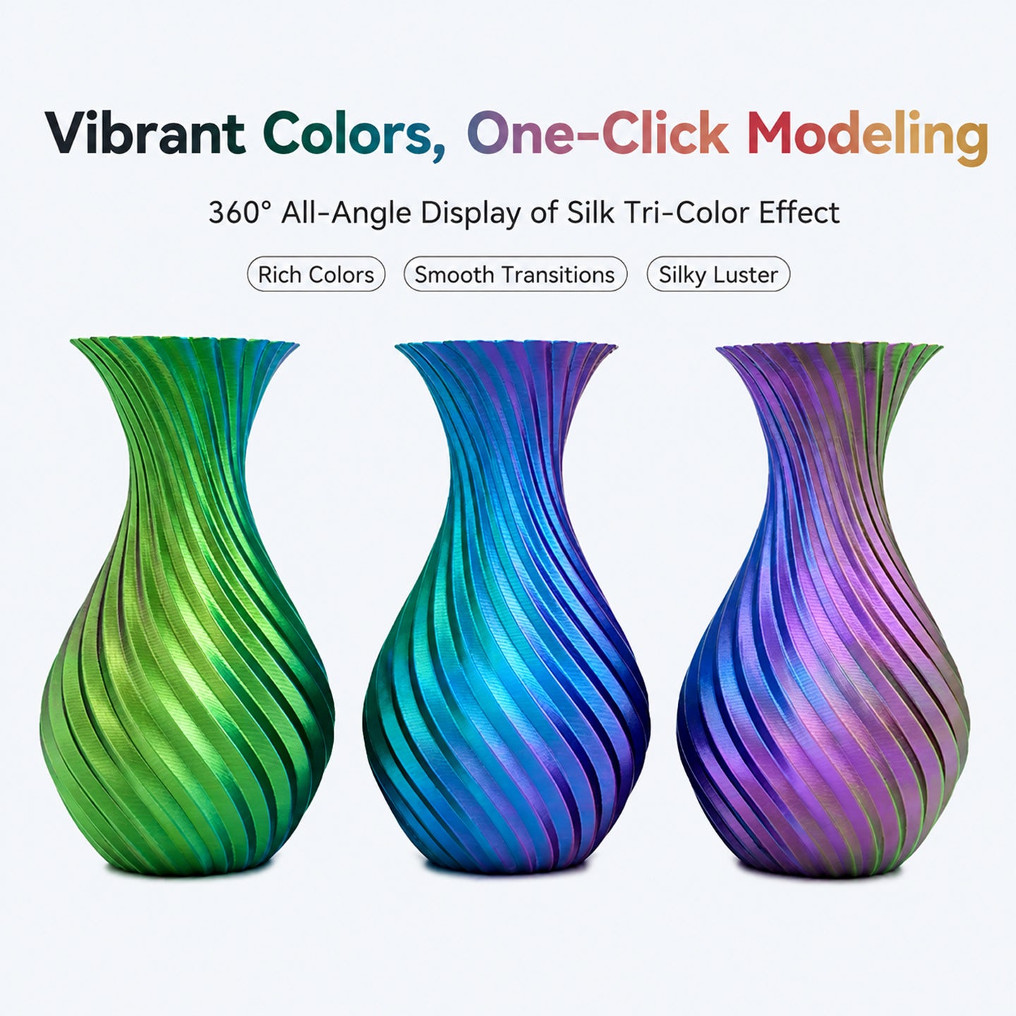ANTINSKY PLA SILK Tri-Color 3D Filament 1KG