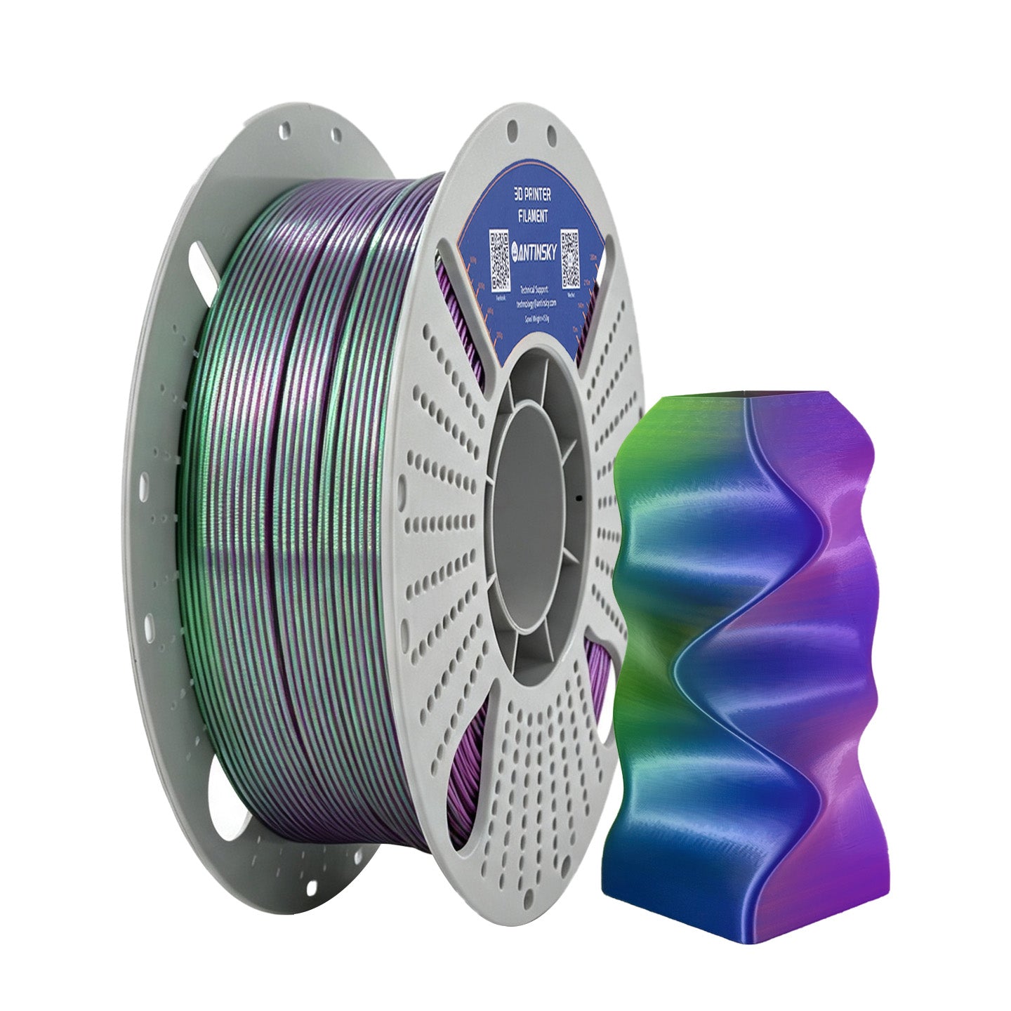ANTINSKY PLA SILK Tri-Color 3D Filament 1KG