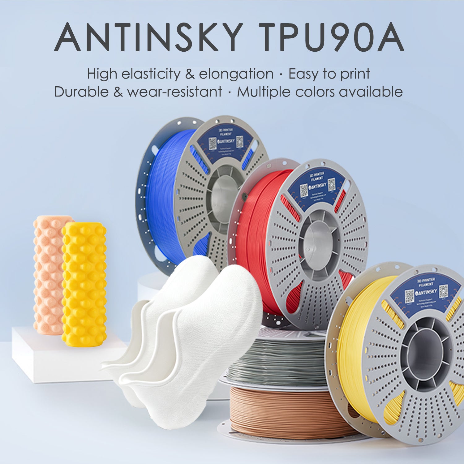 ANTINSKY TPU 90A 3D Filament 1KG