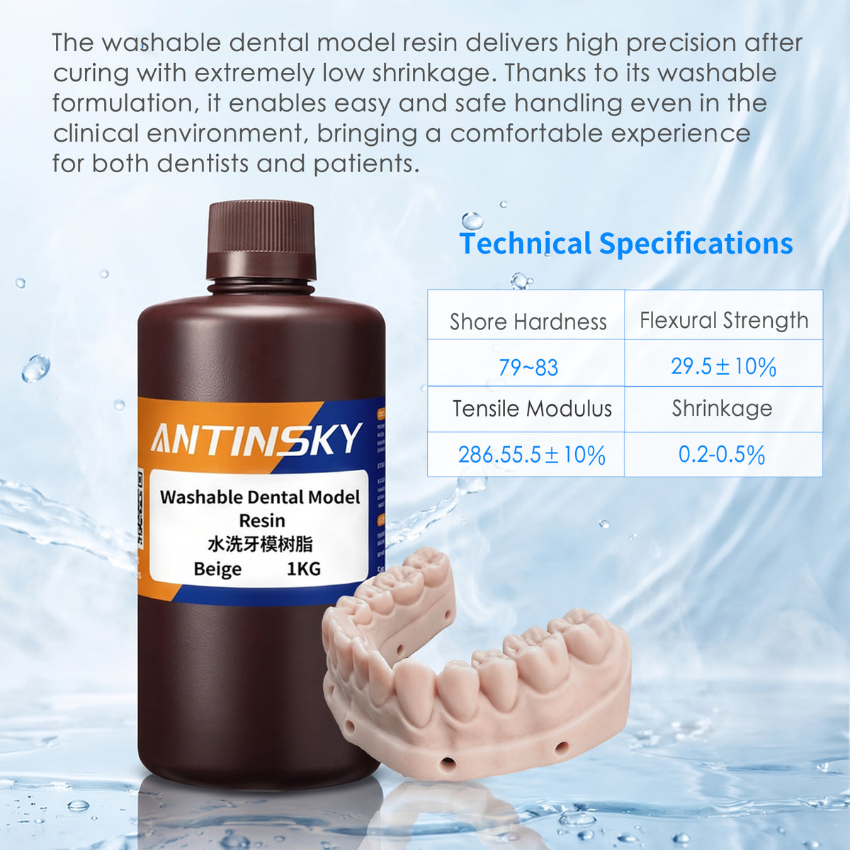 Washable Dental Model Resin technical specifications