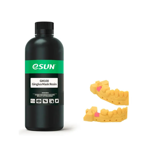 ESUN GM100 Gingiva Mask Resin 1KG with restorative tooth model materials to create 3D flexible gums resin