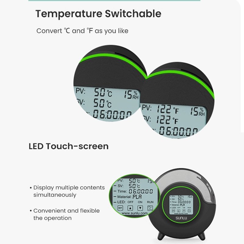 2022 New SUNLU S2 FilaDryer Dry Box with 360° Embracing Heating Storag