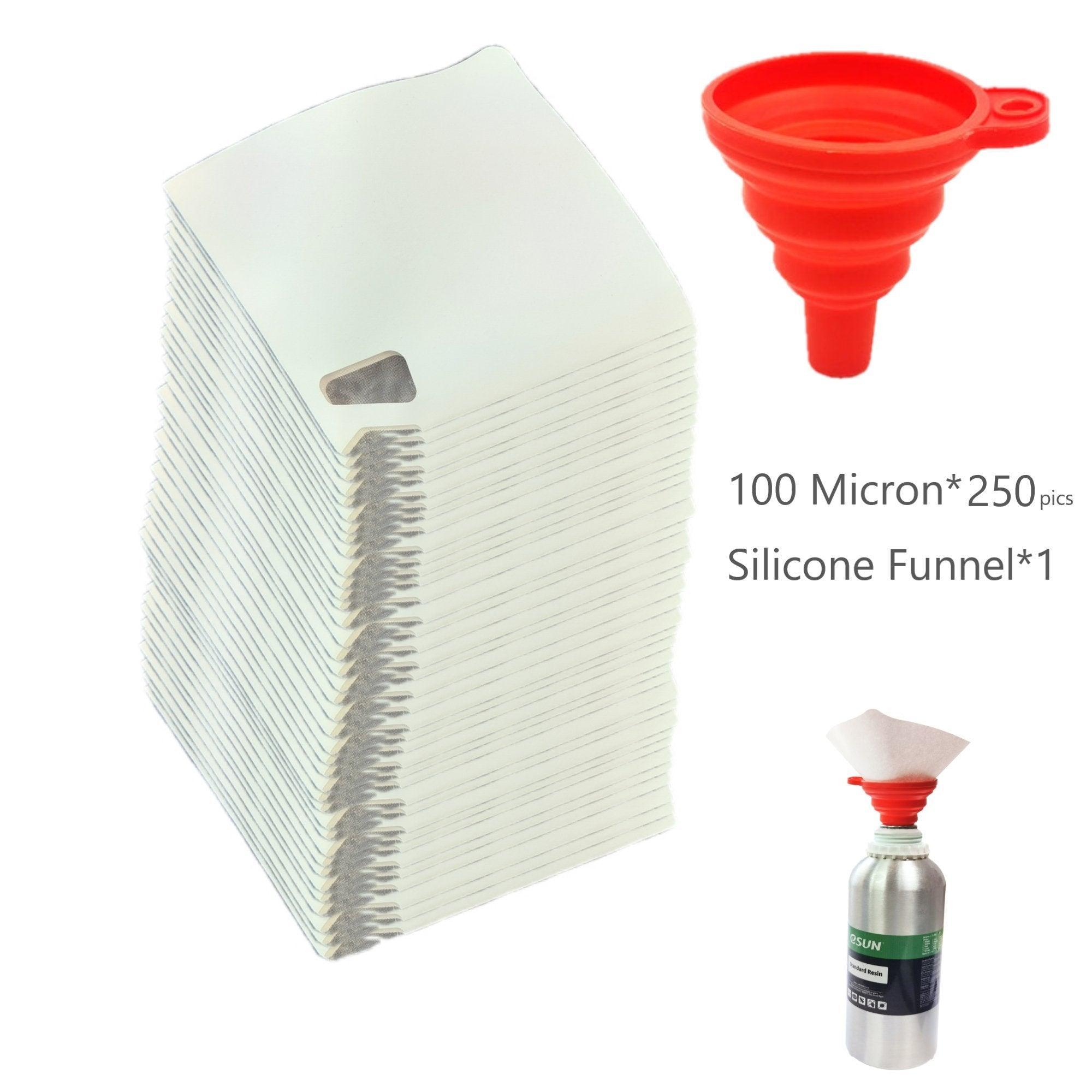 3D Printer Resin Filter * 200 Disposable with Cone Silicone Resin Funnel(Large) Resin Strainer kit for uncured Resin Recycling Antinsky 3d AU stock free shipping - Antinsky3d