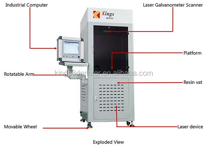 Kings 450pro SLA 3d Industrial digital print machine with 450*450*350mm Build Size for Prototyping machine - Antinsky3d