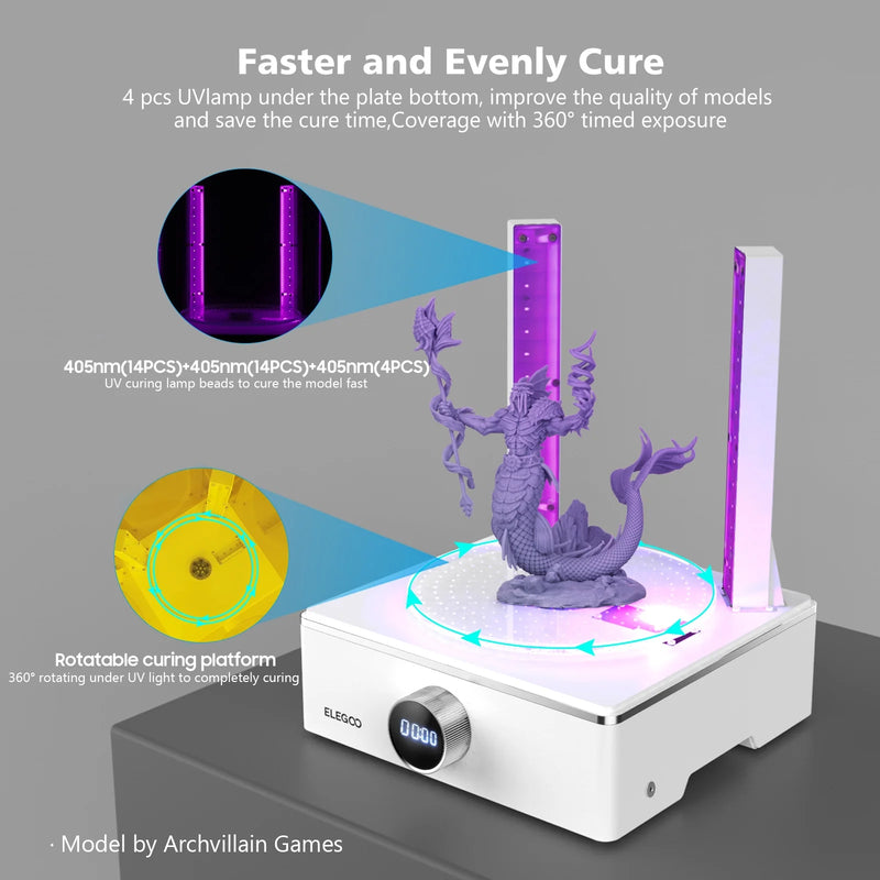 ELEGOO Mercury XS Bundle Washing and Curing machine 7000ml large water tank for 3D Print wash cure
