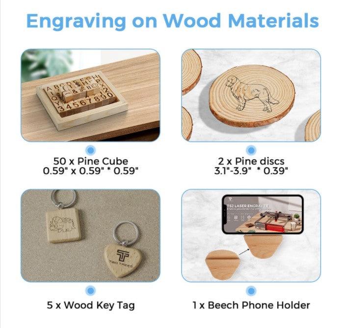 Twotrees Engraving Material Kit Laser Engrave Material Wooden Sheet Customized Logo for DIY kit Carving CNC Laser Engraving - Antinsky3d