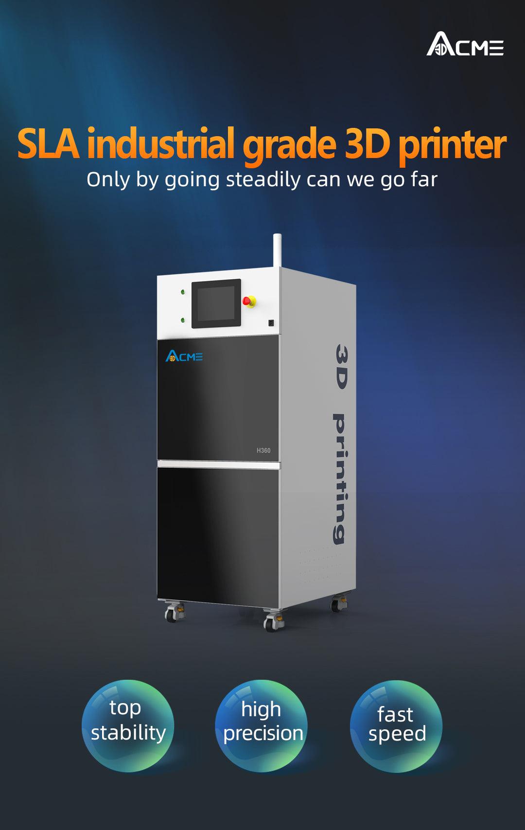 3D ACME H360 SLA 3d printer with large size 360*360*300mm high precision industrial printing