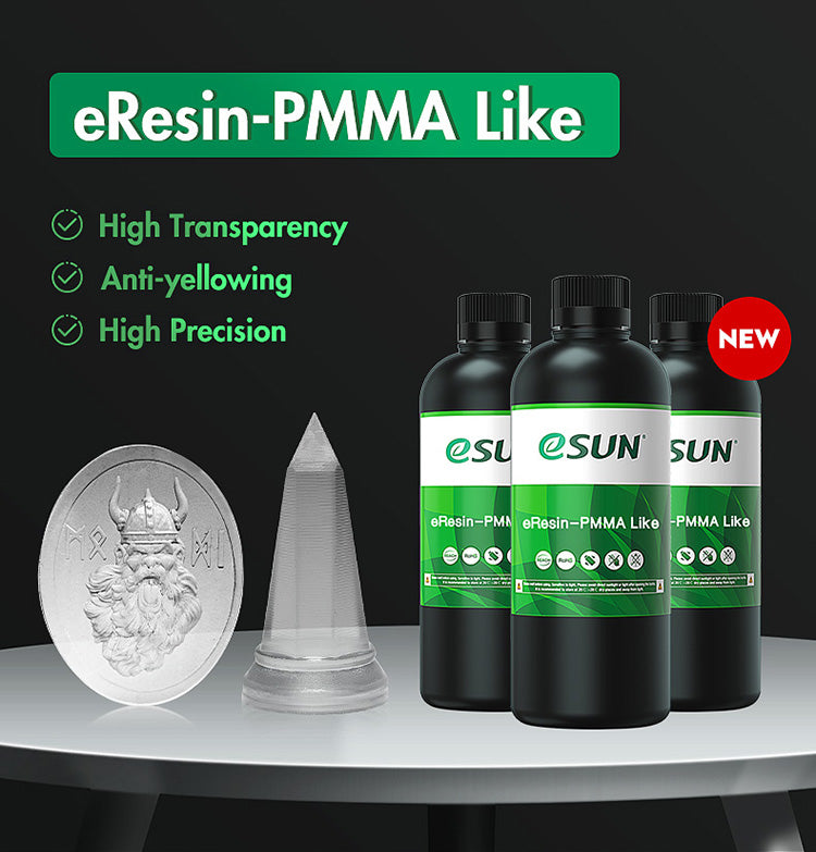 eSUN e-Resin PMMA Like uv resin for 3d printer high transparent 3d printing uv resin