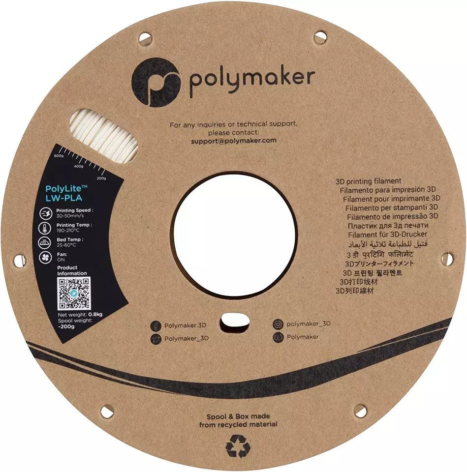 Polymaker PLA PolyLite LW-PLA 3D Filament Cardboard Spool Low Density PLA Filament 1.75mm Light weight 3D filament - Antinsky3d