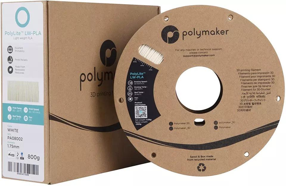 Polymaker PLA PolyLite LW-PLA 3D Filament Cardboard Spool Low Density PLA Filament 1.75mm Light weight 3D filament - Antinsky3d