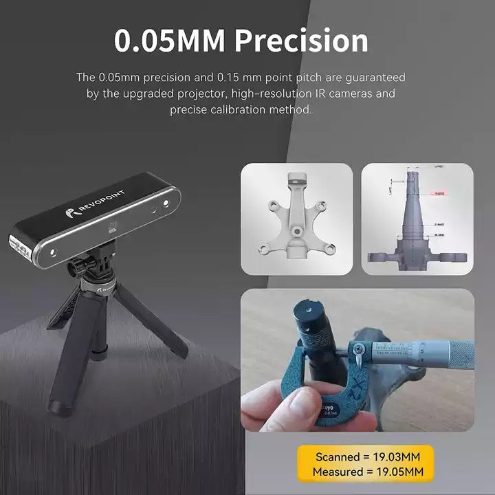 Revopoint POP 2 Premium high-precision 0.05mm handheld 3D laser scanner for 3D printer