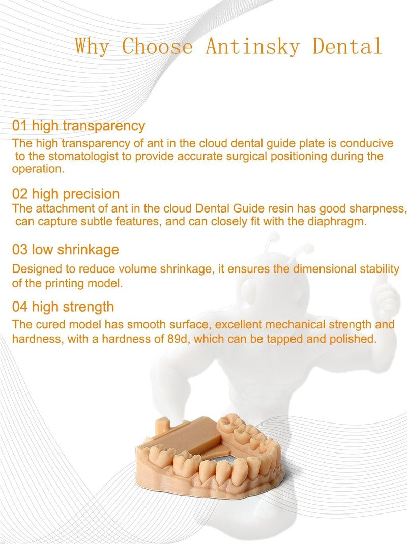 Antinsky Dental mold resin for DLP LCD resin 3d printer 405nm 1kg High precision and low shrinkage - Antinsky3d