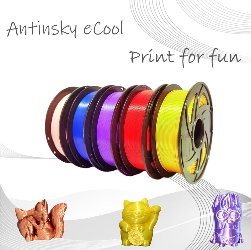 Antinsky eCool PLA 3D Printer Filament 1.75mm 1kg Neat winding +/- 0.03 mm - Antinsky3d