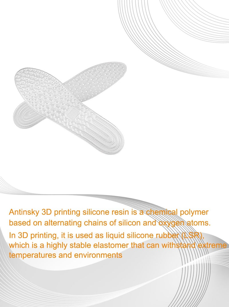 Antinsky Flexible resin for DLP LCD resin 3d printer 405nm 1kg TPU like silicon 70A-80A soft transparent resin - Antinsky3d