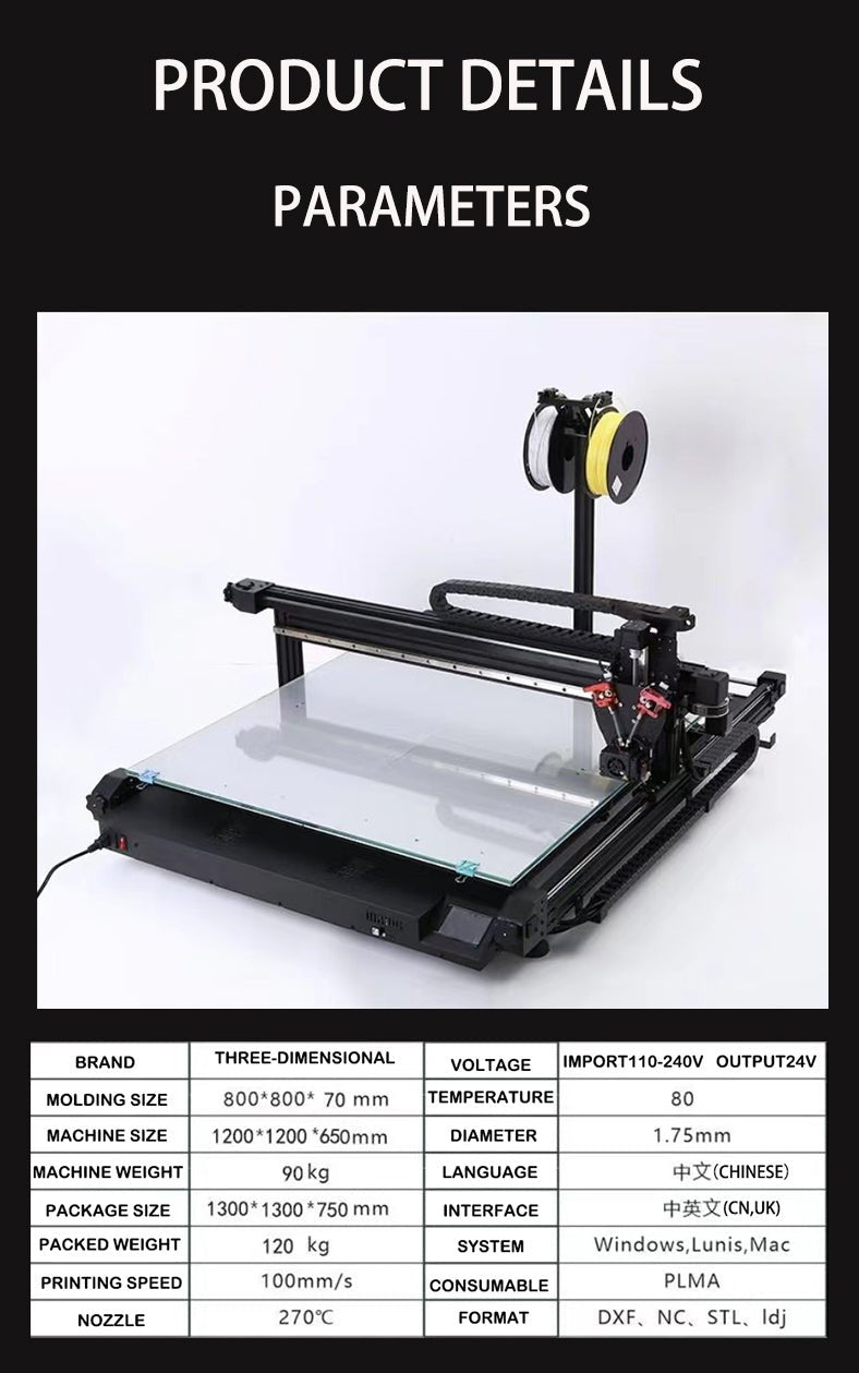 ANTINSKY Industrial-grade 3D luminous characters printer with 100mm/s print 800*800*70mm large size for industory printer - Antinsky3d