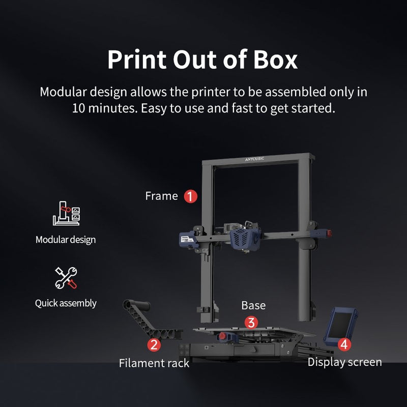 Anycubic Kobra Plus 3D Printer Large Build Volume Fast Printing Speed Assemble FDM 3D Printers - Antinsky3d