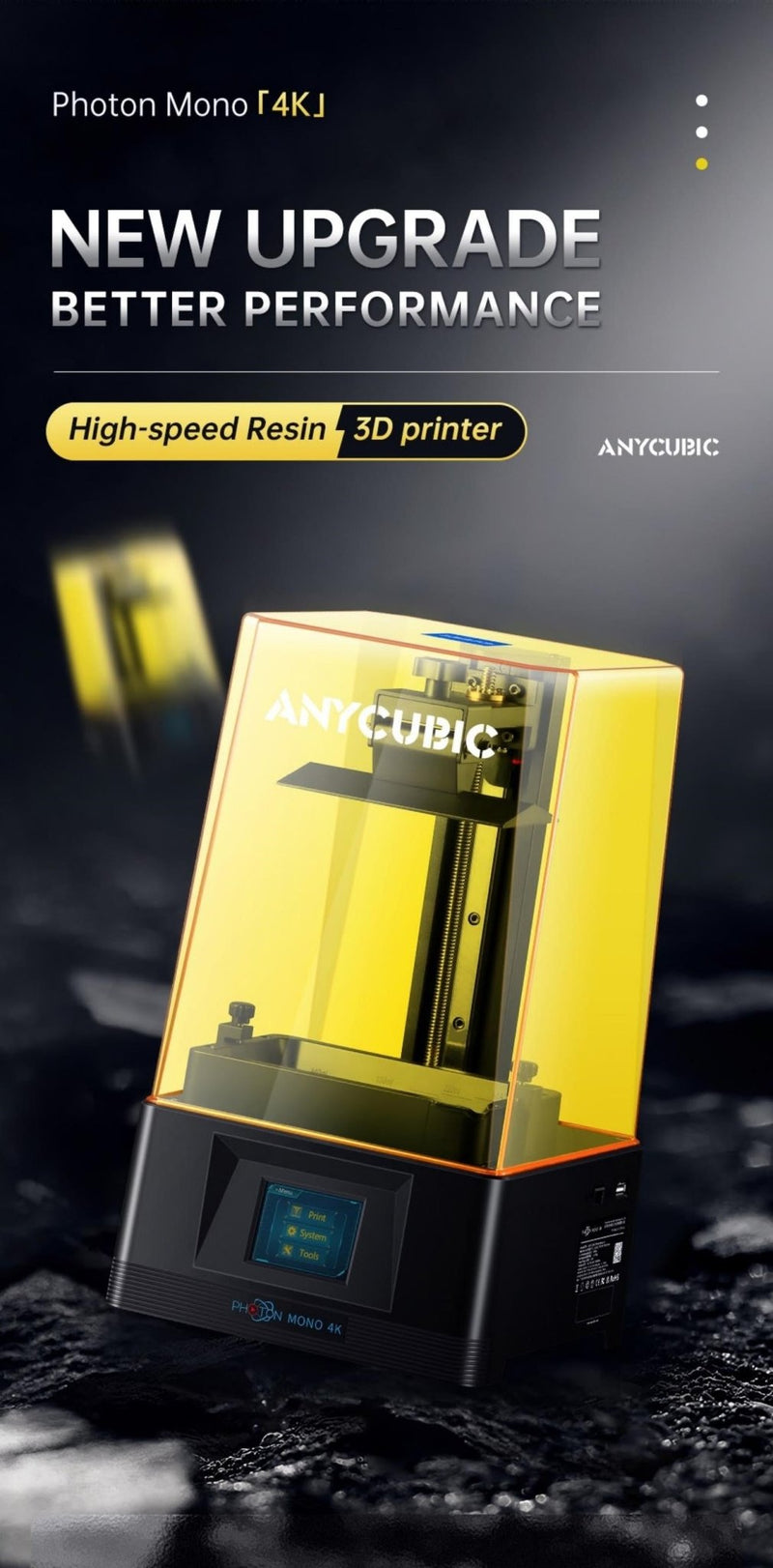 ANYCUBIC photon Mono 4K resin printer 132*80*165 3d printing machine impresora 3d with LCD 3d printer - Antinsky3d