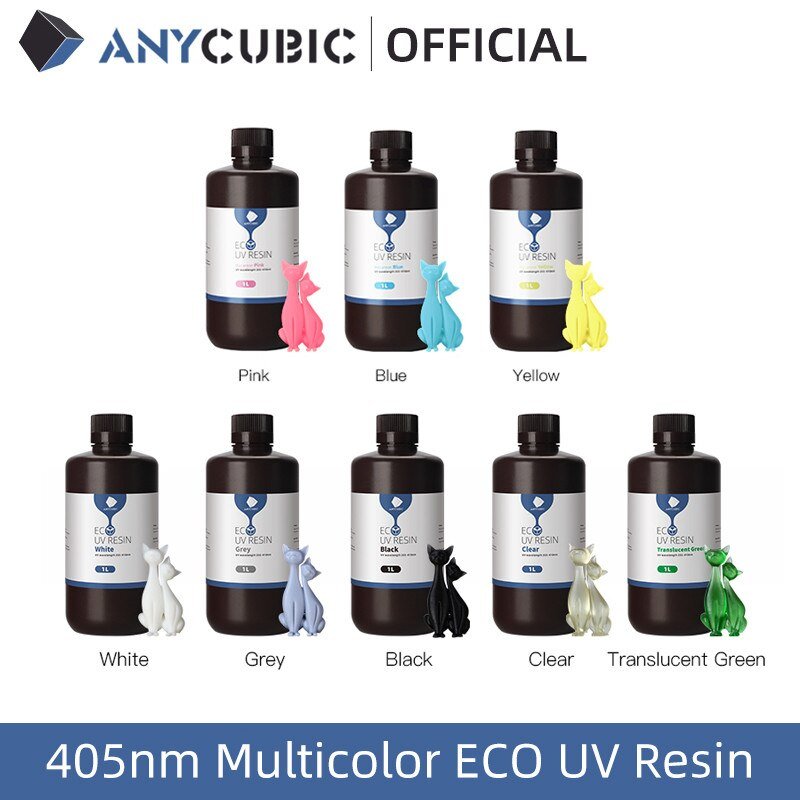 ANYCUBIC Plant-Based Resin 1KG For LCD 3D Printer Low Odor and Safety 405nm US EU AU RU UK CA stock free shipping - Antinsky3d