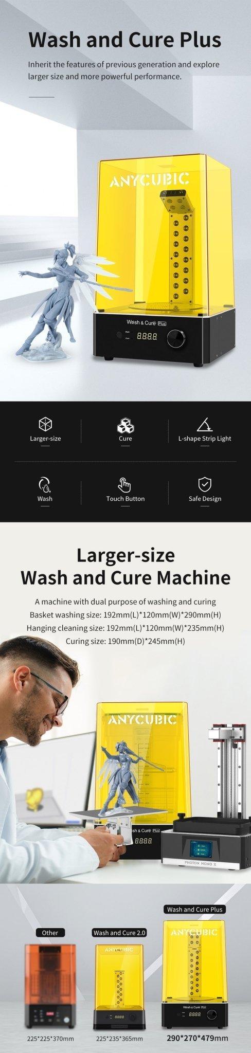 ANYCUBIC Wash and Cure 3.0 Plus Washing Curing 2 in 1 Machine For Mars Pro Photon Mono X LCD 3D Printer 3D Printing Models - Antinsky3d